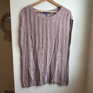 Vivienne Tam Mesh Thread Mauve Striped Sleeveless Blouse